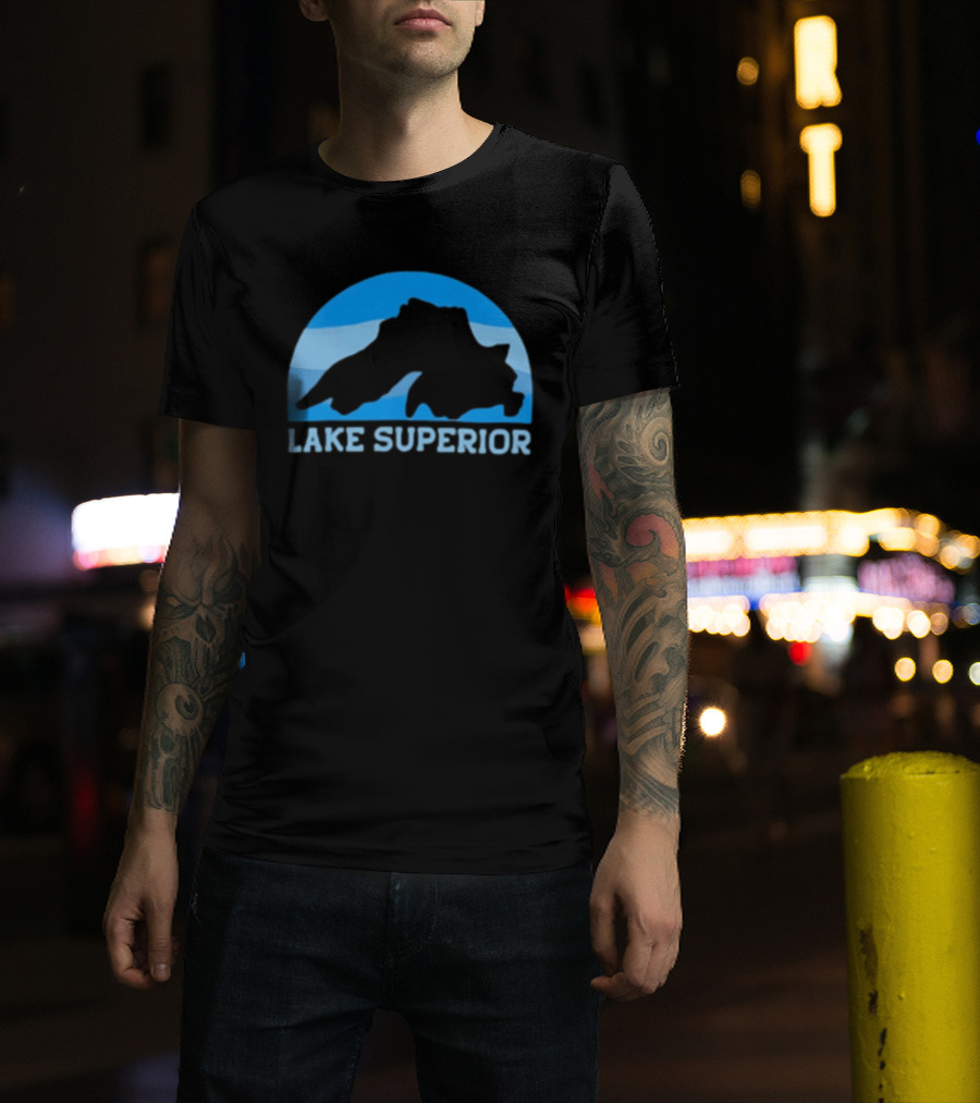 Lake Superior Blue Silhouette Arch T-Shirt