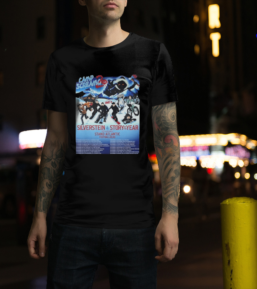 Camp Screamo 2 Tour 2026 Silverstein Story Of The Year Stand Atlantic Footballhead Dates T-Shirt