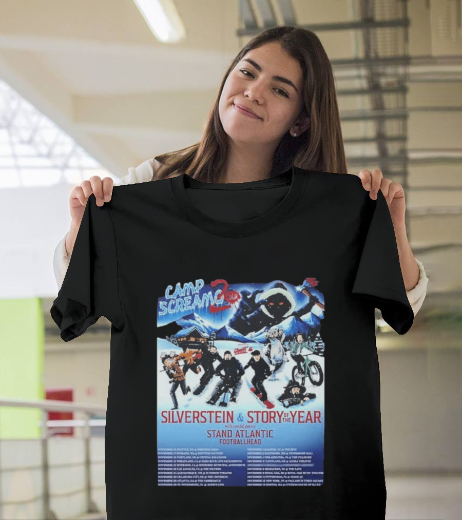 Camp Screamo 2 Tour 2026 Silverstein Story Of The Year Stand Atlantic Footballhead Dates T-Shirt