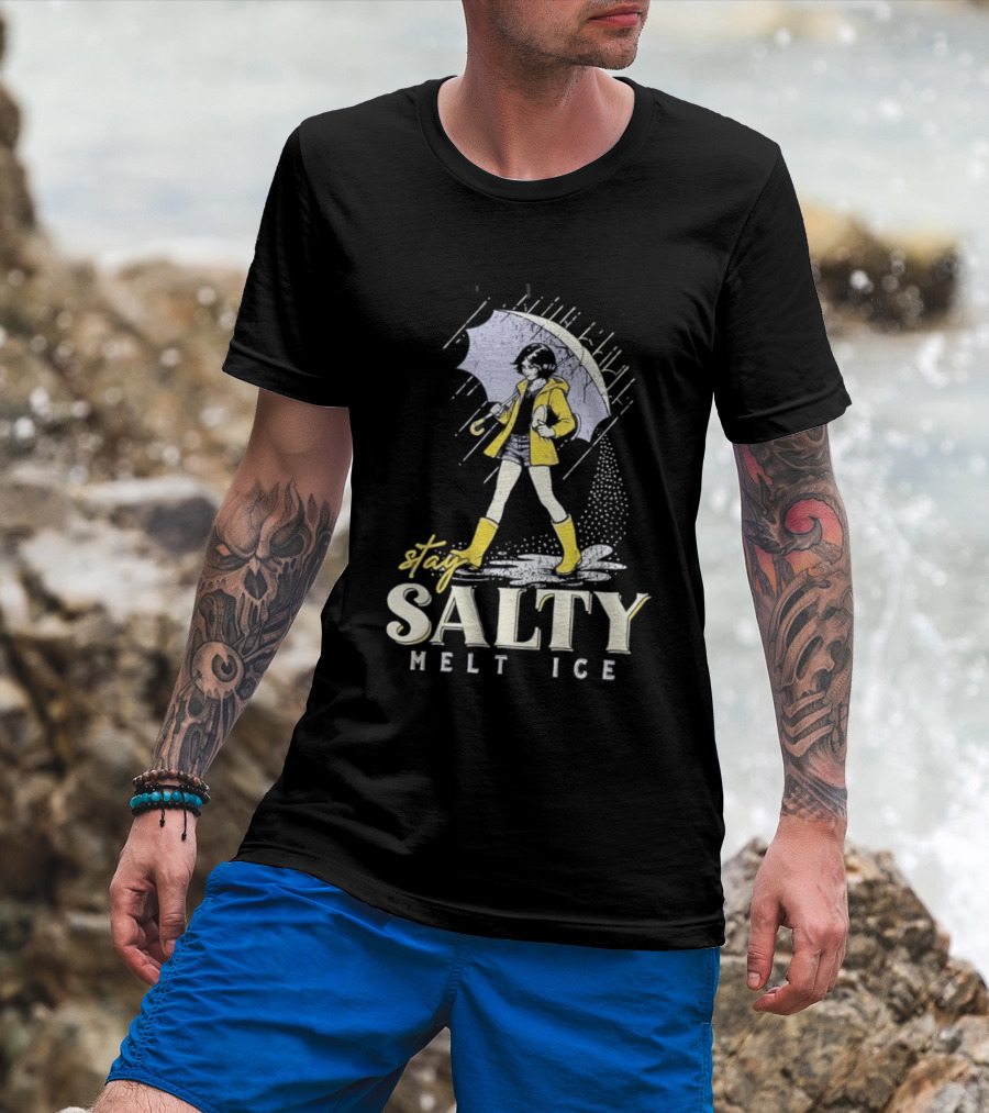 Stay Salty Melt Ice Retro Umbrella Girl Fashion T-Shirt