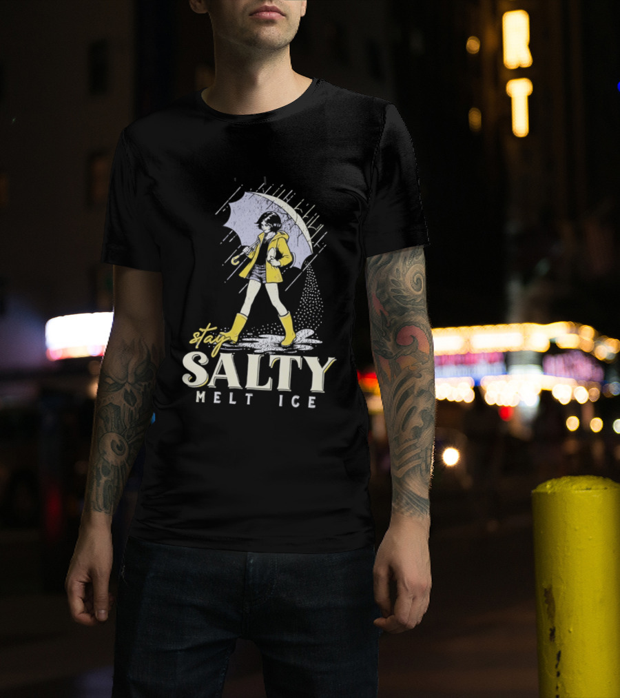 Stay Salty Melt Ice Retro Umbrella Girl Fashion T-Shirt