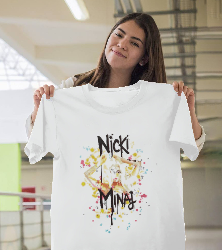 Nicki Minaj Vibrant Paint Splatter T-Shirt