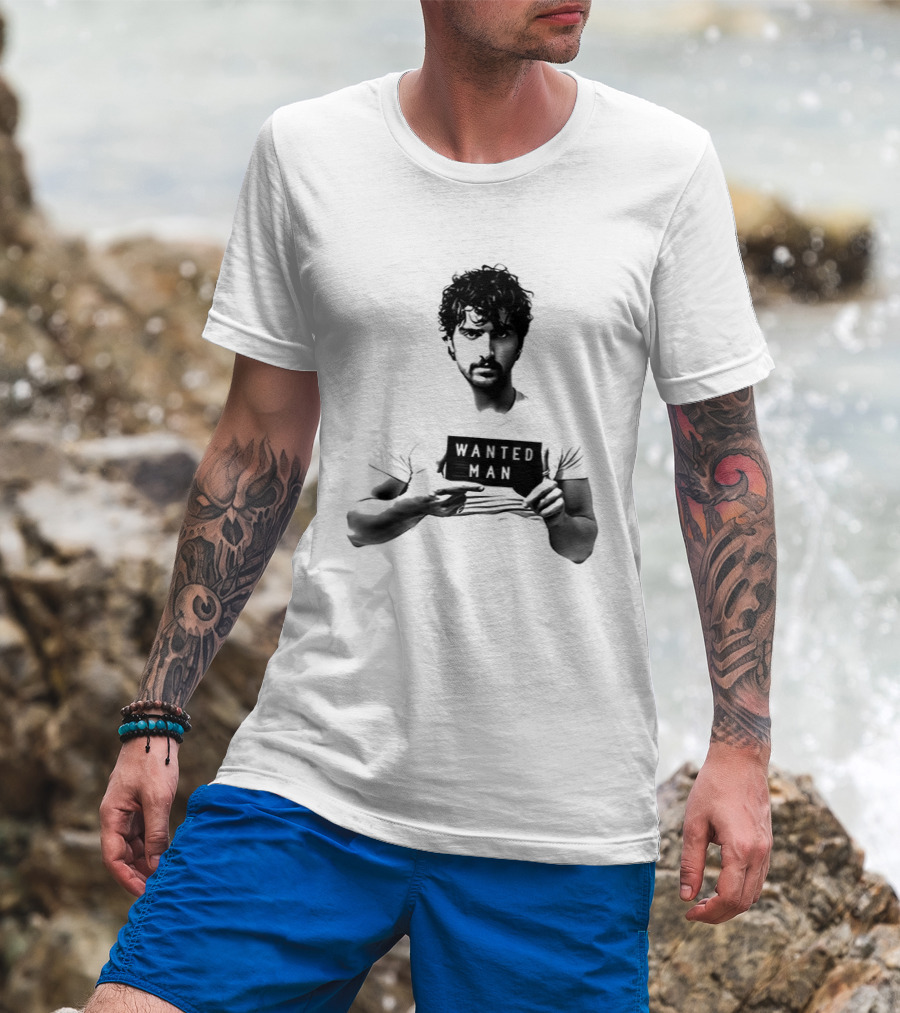 Boone Wanted Man Tour Shot 2026 Bold Typography Black And White T-Shirt
