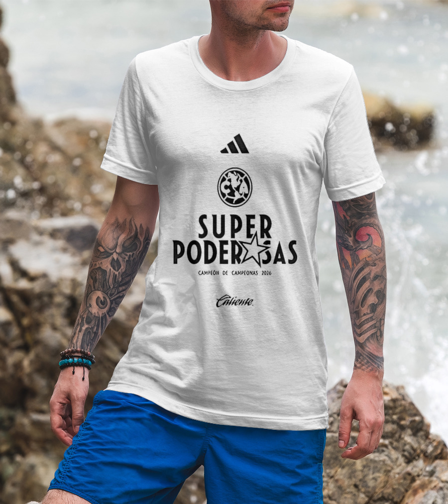 Adidas Club América Femenil Super Poderosas Campeón De Campeonas 2026 T-Shirt