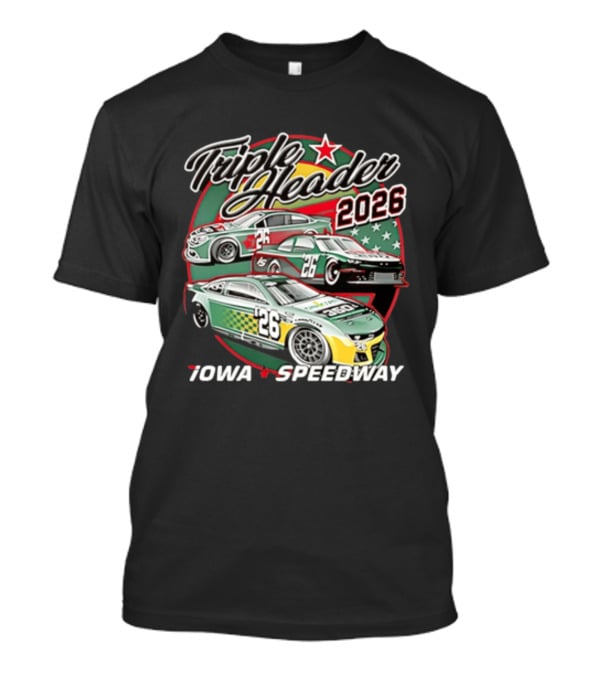 Triple Header 2026 Iowa Speedway Racing Cars Stars T-Shirt