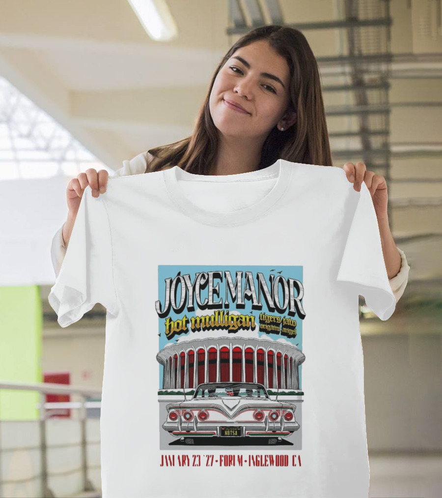 Joyce Manor Hot Mulligan Tigers Jaw Origami Angel Inglewood CA Jan 23 2027 Concert Event T-Shirt
