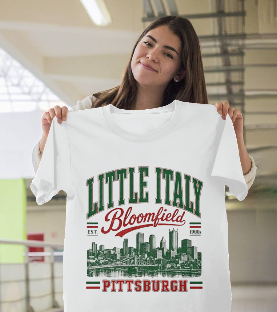Little Italy Bloomfield Pittsburgh Est. 1900s Skyline Heritage T-Shirt