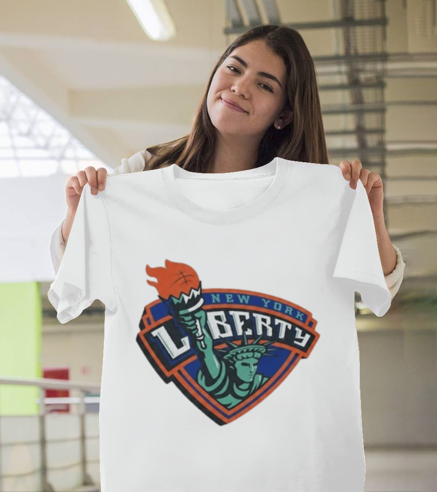 New York Liberty Leonie Fiebich Barclays Center Basketball Team T-Shirt