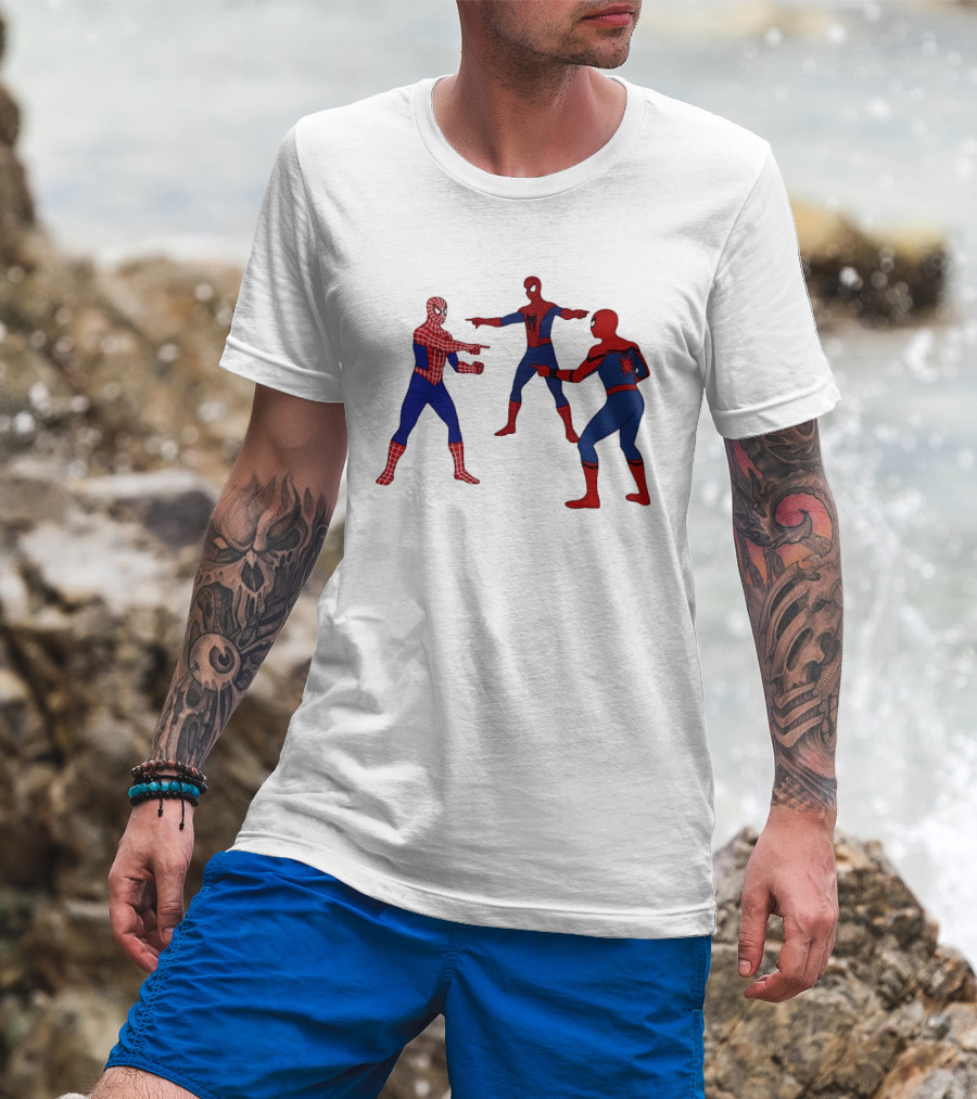 Spiderman Pointing Meme Marvel Superhero Comic Book Iconic Scene 2026 T-Shirt