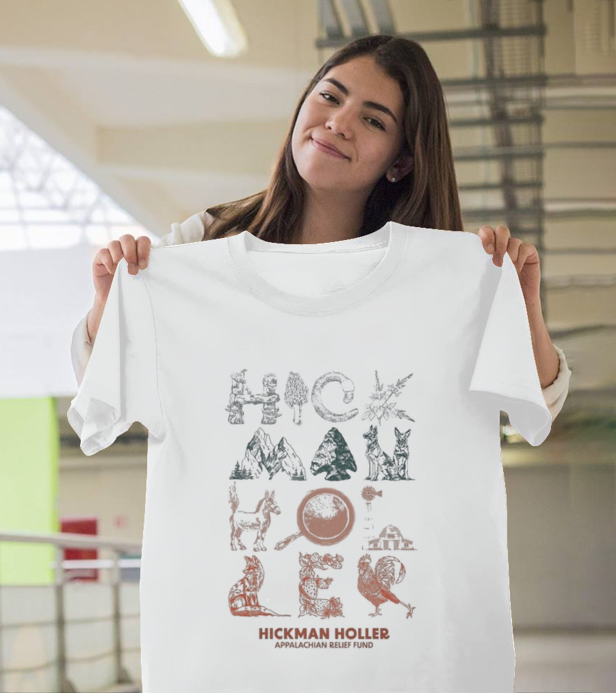 Tyler Childers Hickman Holler Appalachian Relief Fund Hickman Holler Appalachian Mountains Wildlife Bear Banjo Squirrel T-Shirt