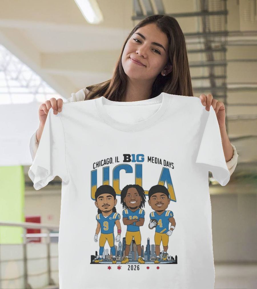 Chicago IL Big Media Days UCLA Bruins Football 2026 Player Caricature T-Shirt