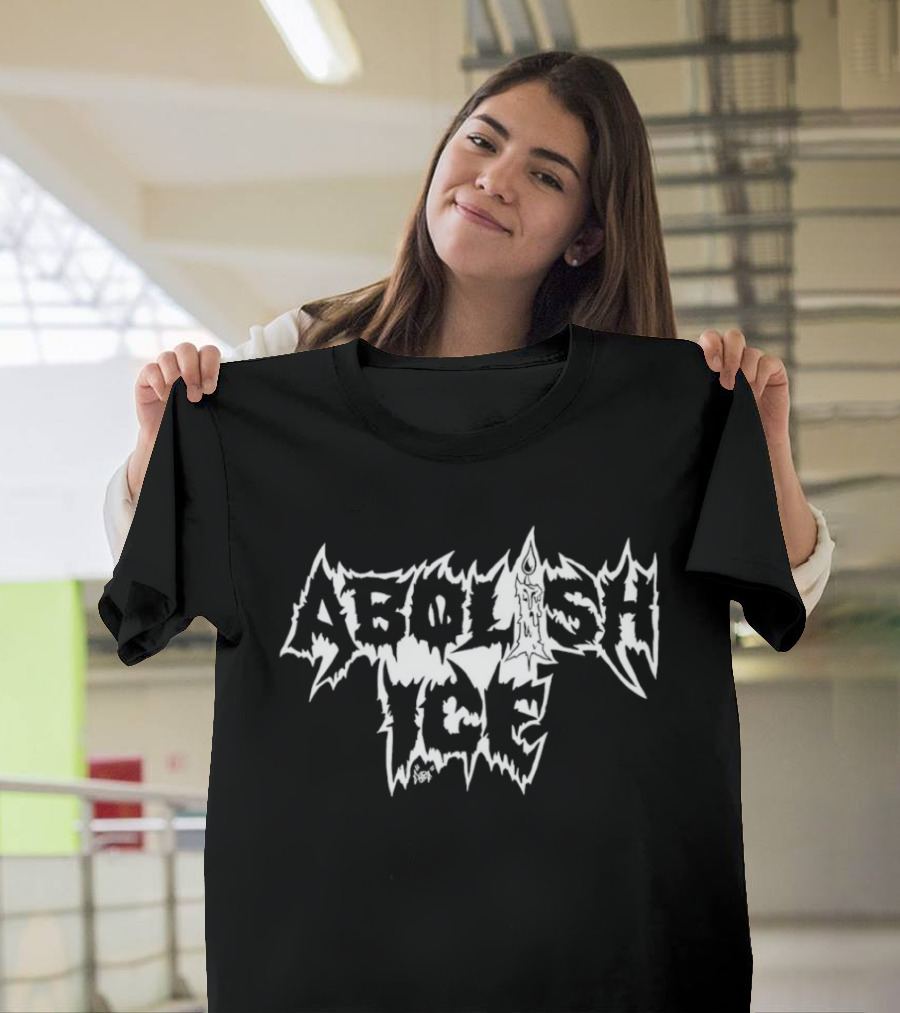 Abolish Ice Metal Font Spiky T-Shirt