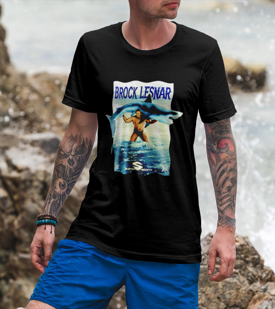 Brock Lesnar SummerSlam 2003 Shark WWE Wrestling Event T-Shirt