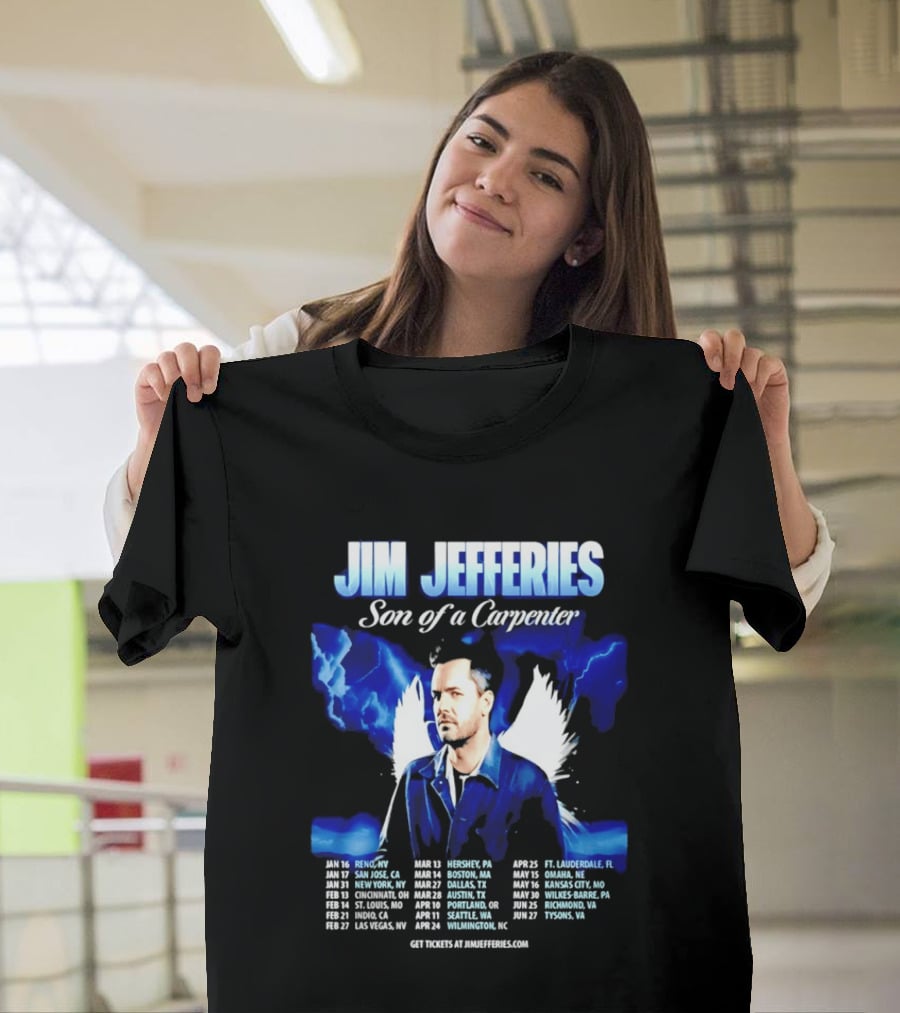 Jim Jefferies Son Of A Carpenter Tour 2026 Dates And Locations T-Shirt