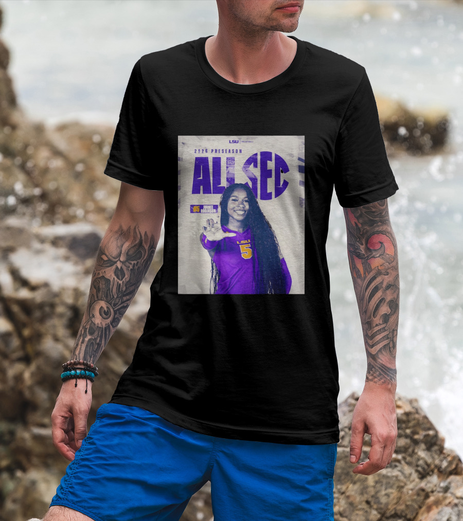 2026 Preseason All SEC Jurnee Robinson LSU Volleyball No 5 T-Shirt