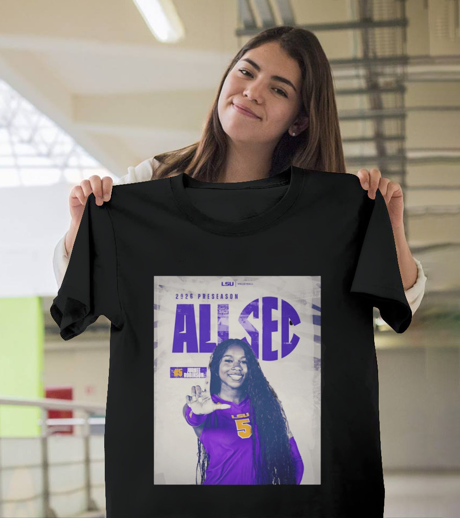 2026 Preseason All SEC Jurnee Robinson LSU Volleyball No 5 T-Shirt