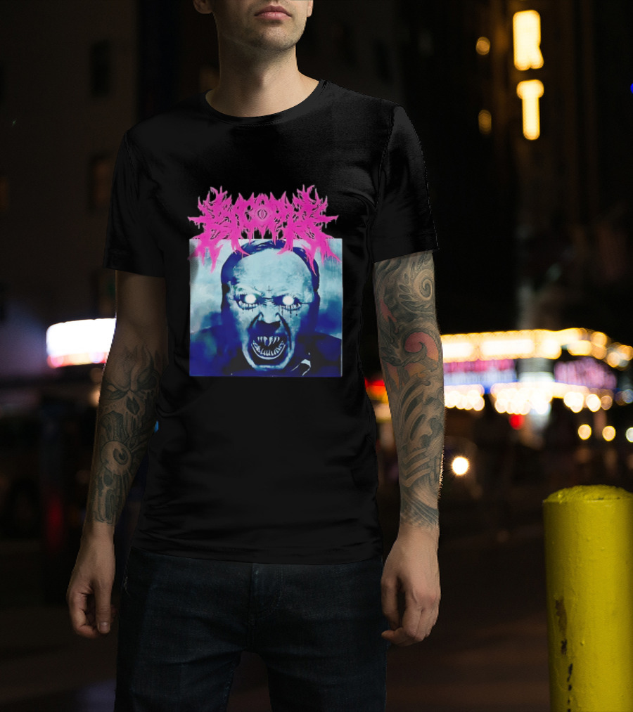 Gore Demon Face Glowing Eyes Death Metal Band T-Shirt