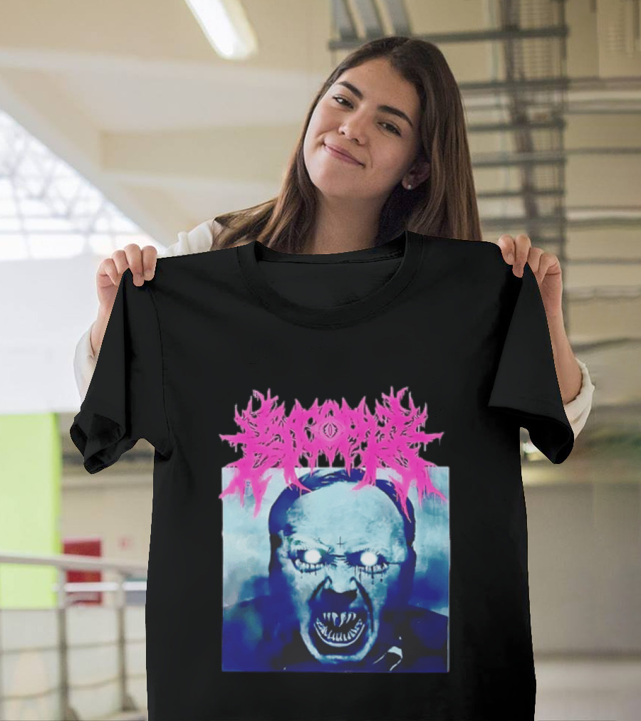 Gore Demon Face Glowing Eyes Death Metal Band T-Shirt