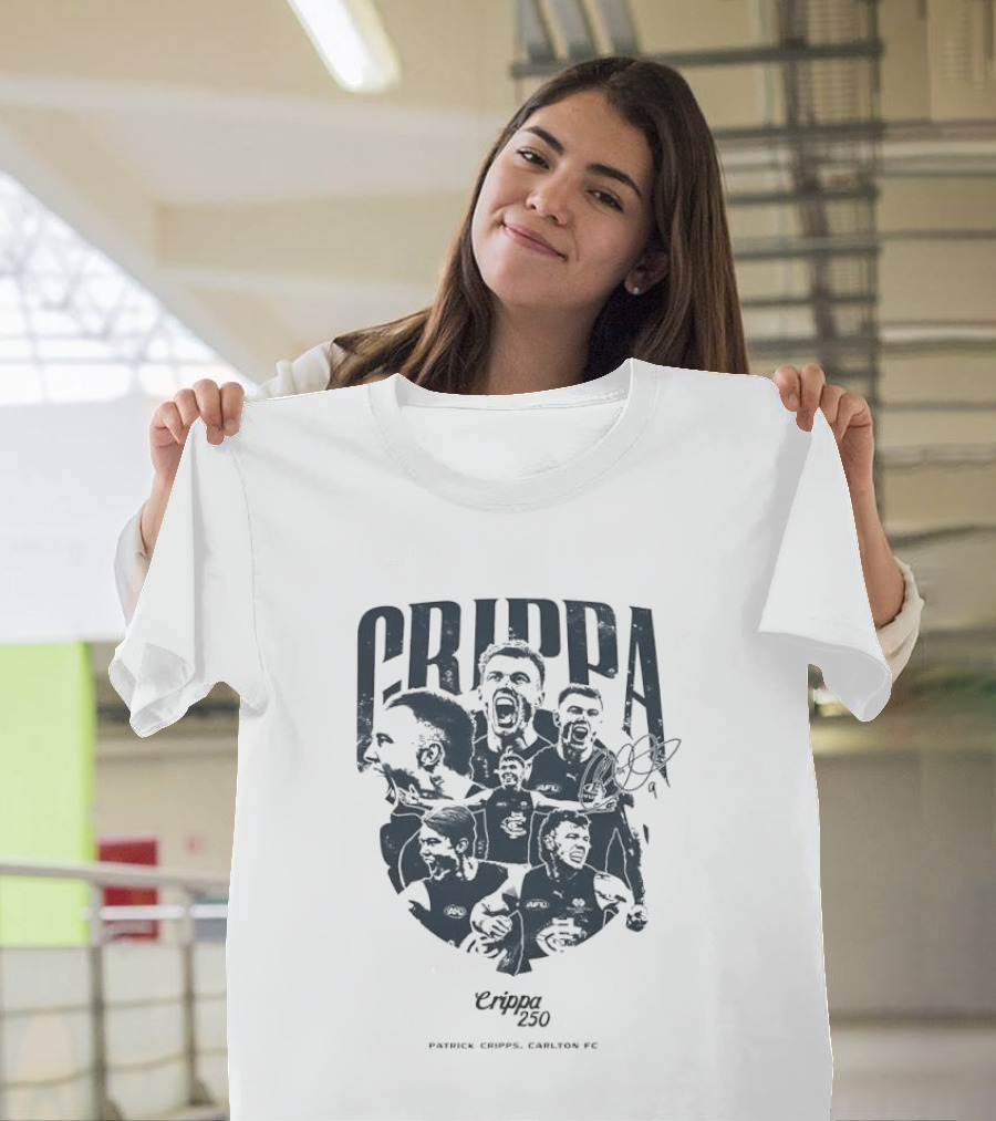 Crippa 250 Patrick Cripps Carlton FC Celebratory Milestone T-Shirt