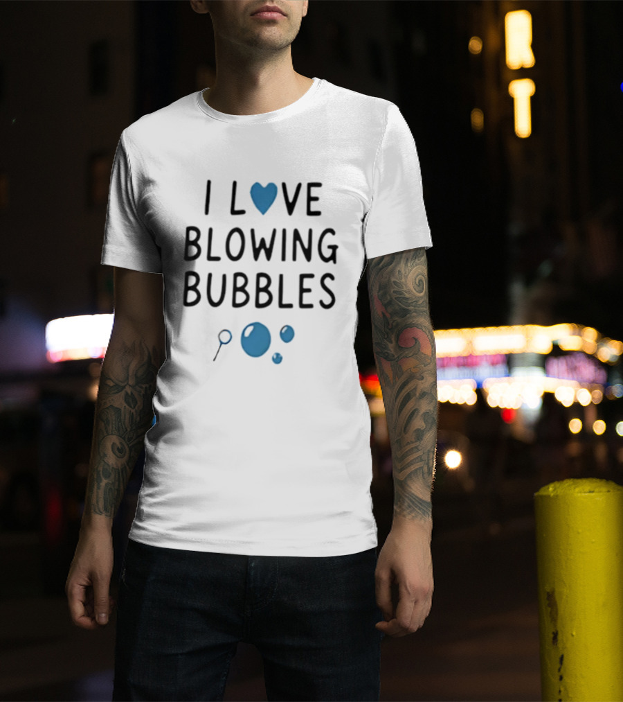 I Love Blowing Bubbles Heart Bubble Lover Magnifying Glass T-Shirt