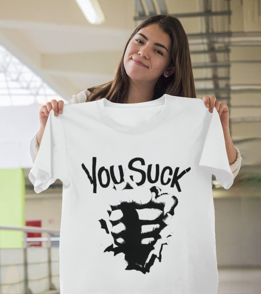 You Suck Horror Skeleton Ribcage T-Shirt