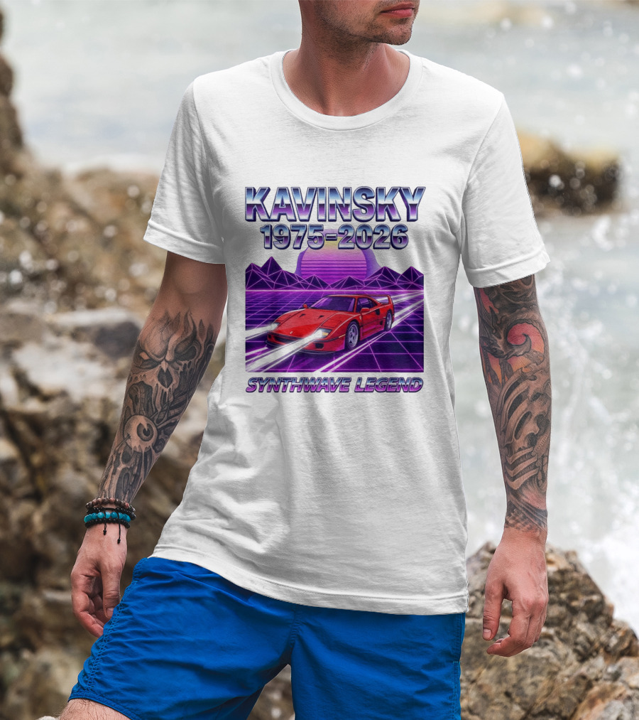 Kavinsky 1975 2026 Synthwave Legend Vaporwave Retro Car Aesthetic T-Shirt
