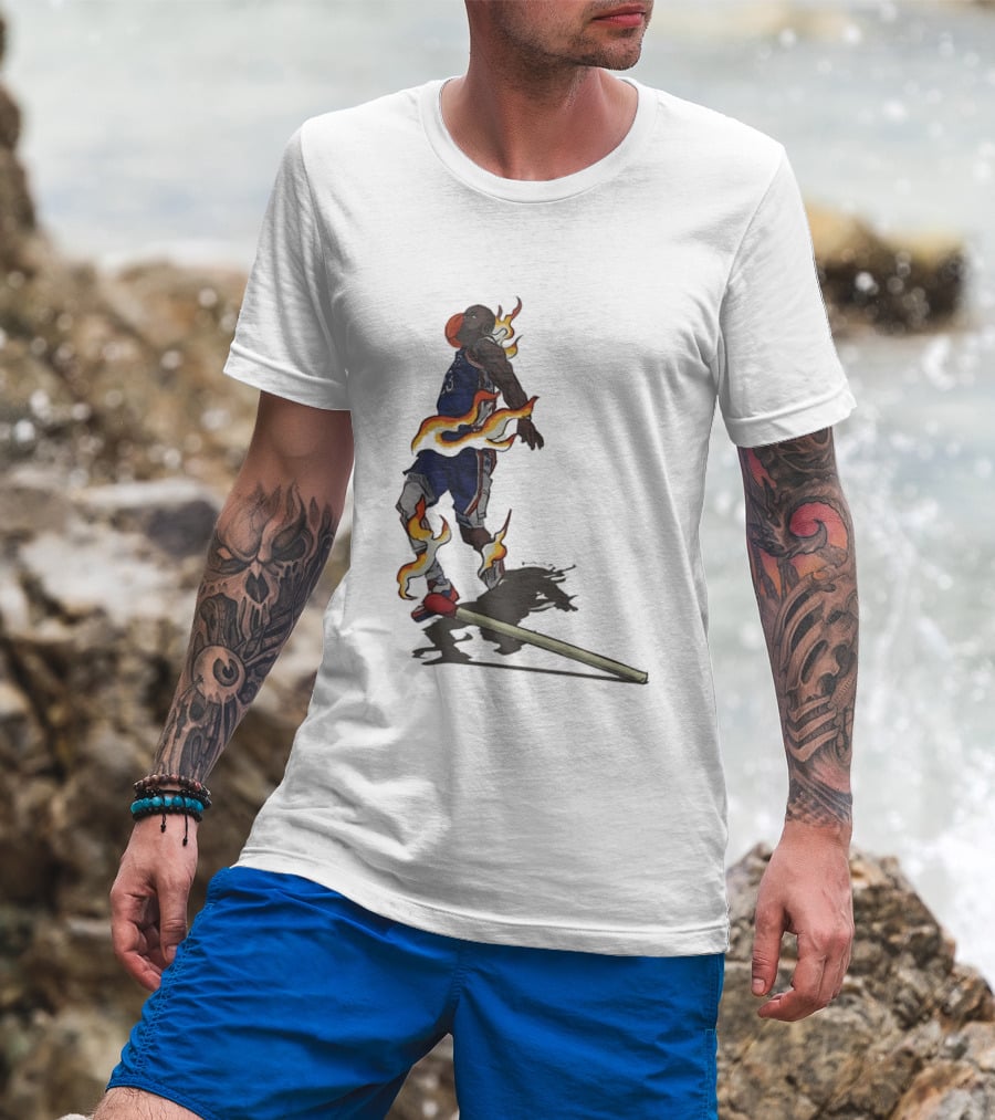 LeBron James 76ers Basketball Flame Dunk 23 T-Shirt
