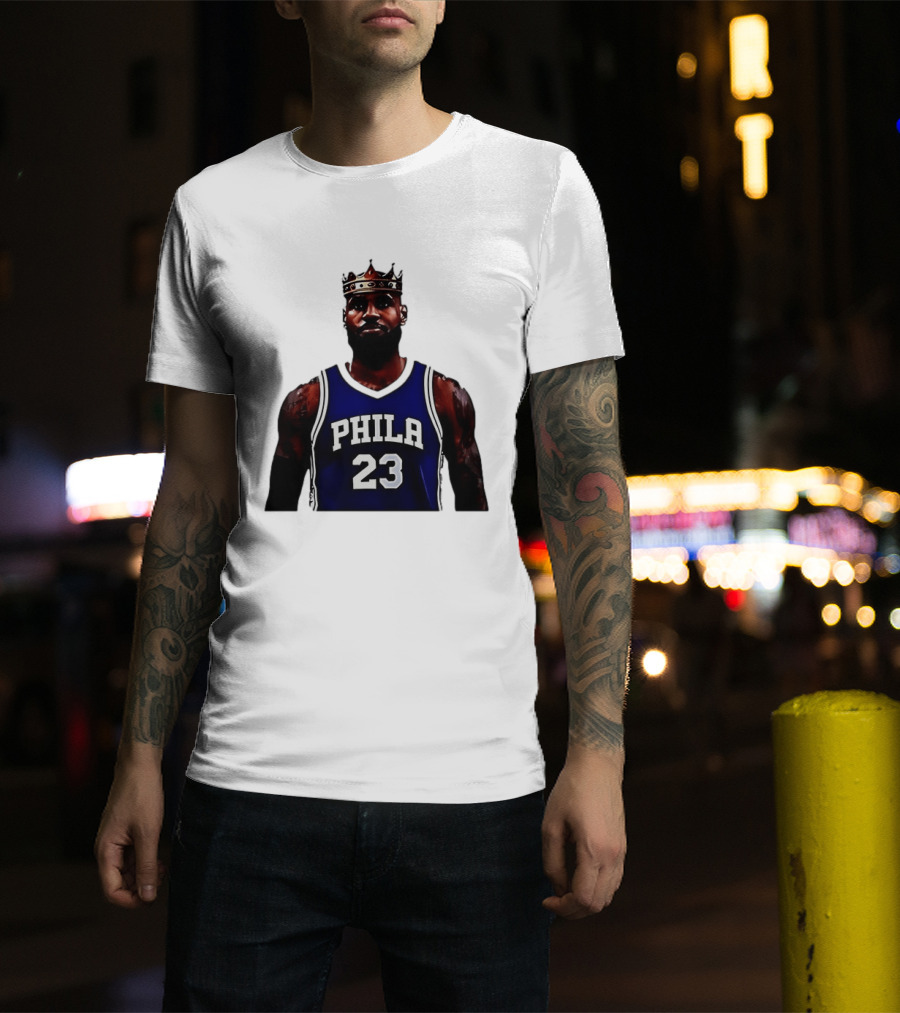 LeBron James Crown PHILA 23 Jersey Philadelphia 76ers Basketball T-Shirt