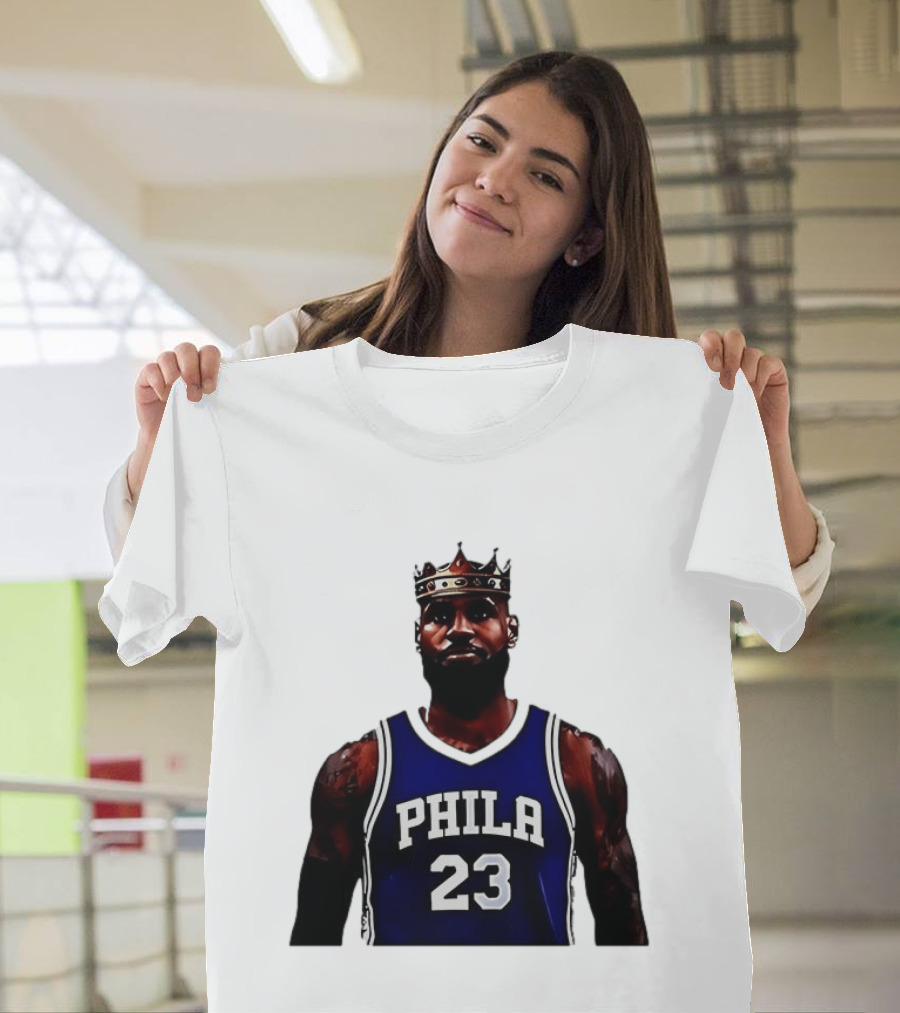 LeBron James Crown PHILA 23 Jersey Philadelphia 76ers Basketball T-Shirt