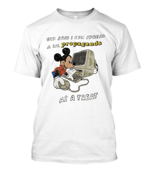 God Said I Can Spread A Lil Propaganda As A Treat Mickey Mouse Vintage Computer T-Shirt