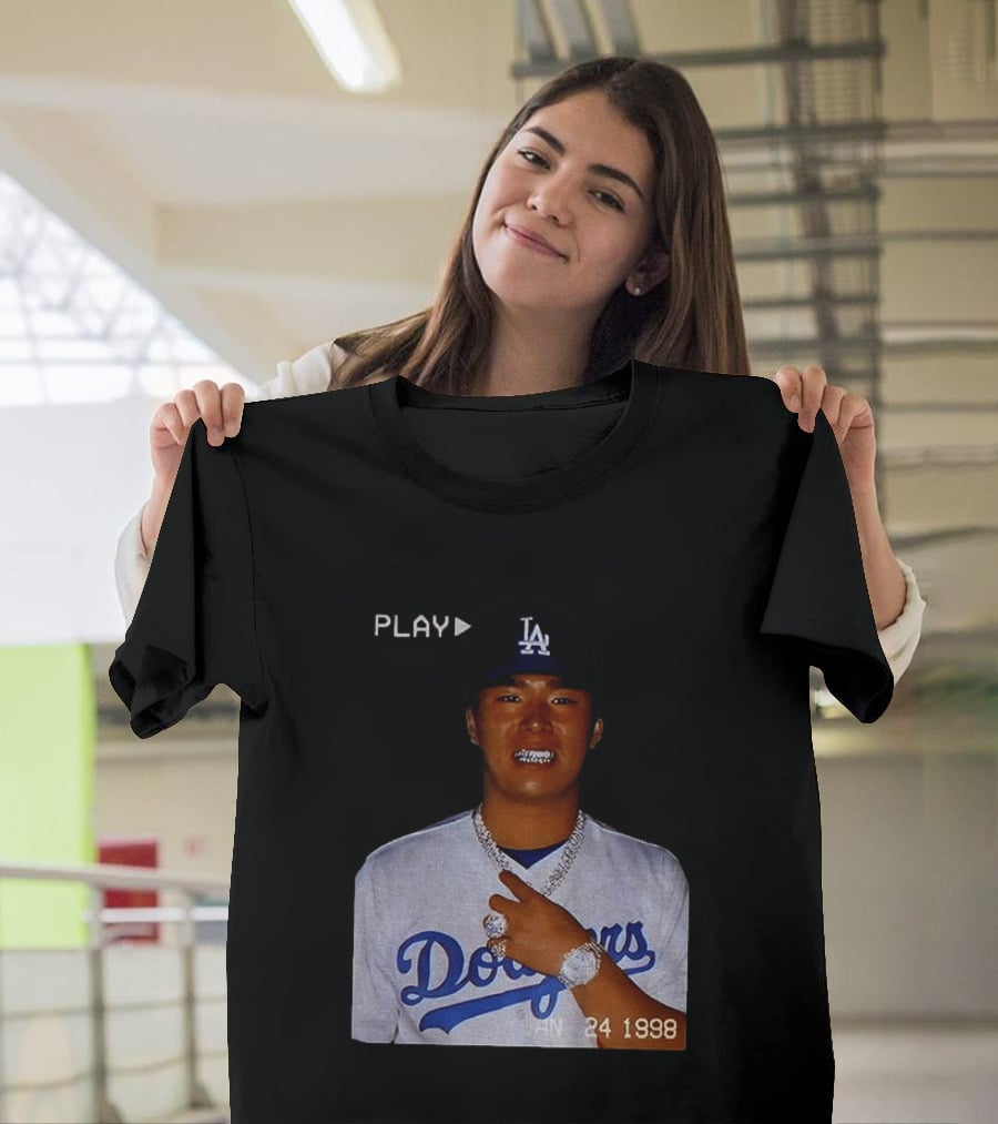 90s Yoshinobu Yamamoto Bootleg Rap Dodgers LA Jan 24 1998 T-Shirt