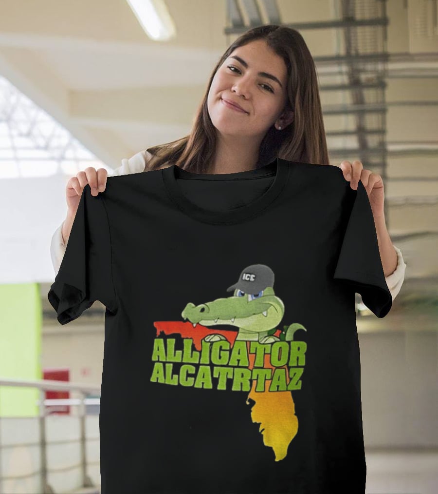 Alligator Alcatraz ICC Ice Cap Florida Map T-Shirt