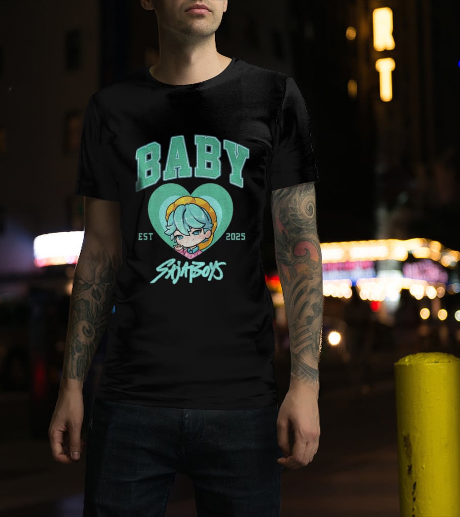 Baby Saja Boys Kpop Demon Hunters Est 2025 Anime Character Heart T-Shirt