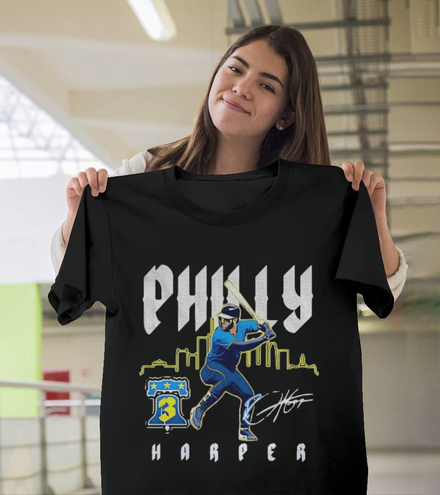 Philly Harper Bryce Philadelphia Phillies City Connect Player MLB Skyline T-Shirt