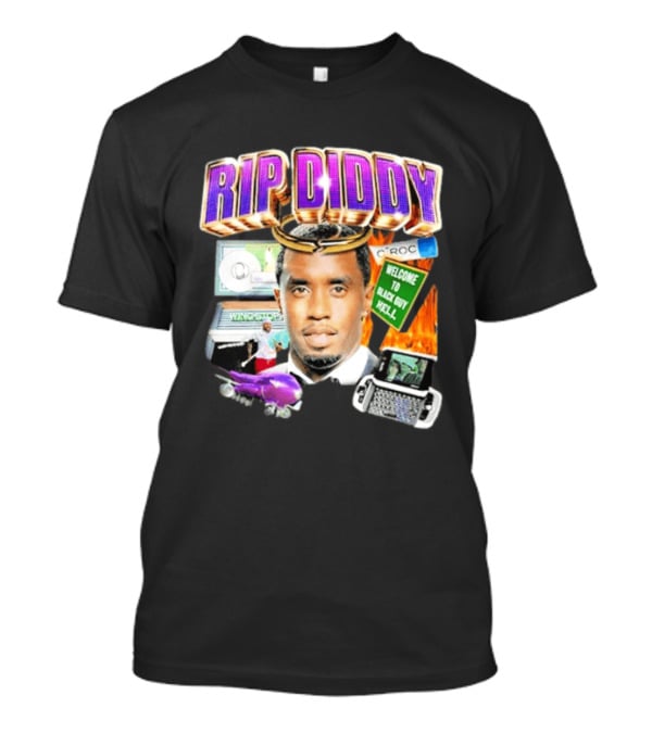 Sam Hyde Rip Diddy Welcome To Black Guy Hell Ciroc Wings 09 Typewriter T-Shirt