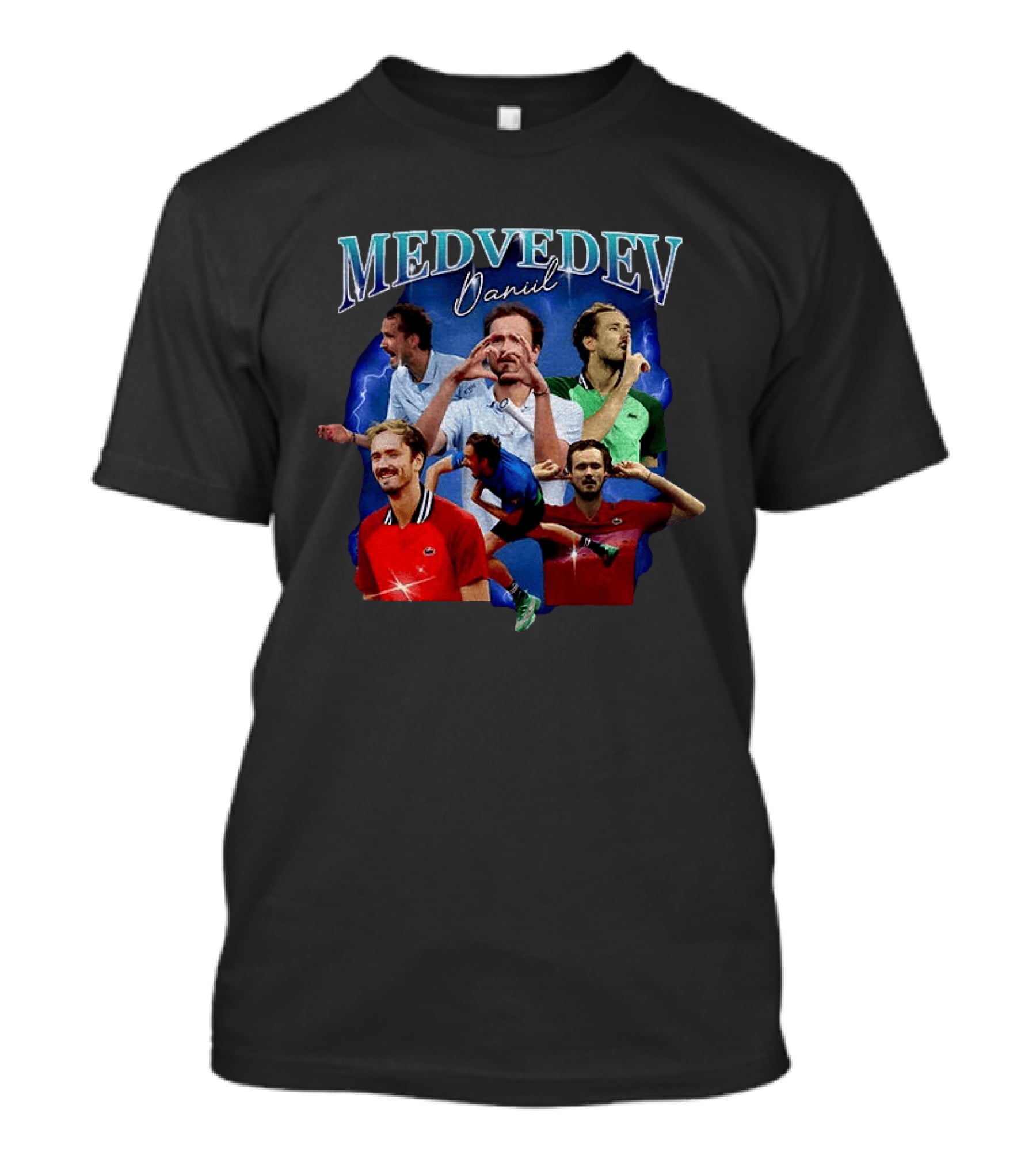 Medvedev Daniil Tennis Champion Dynamic Action Montage T-Shirt