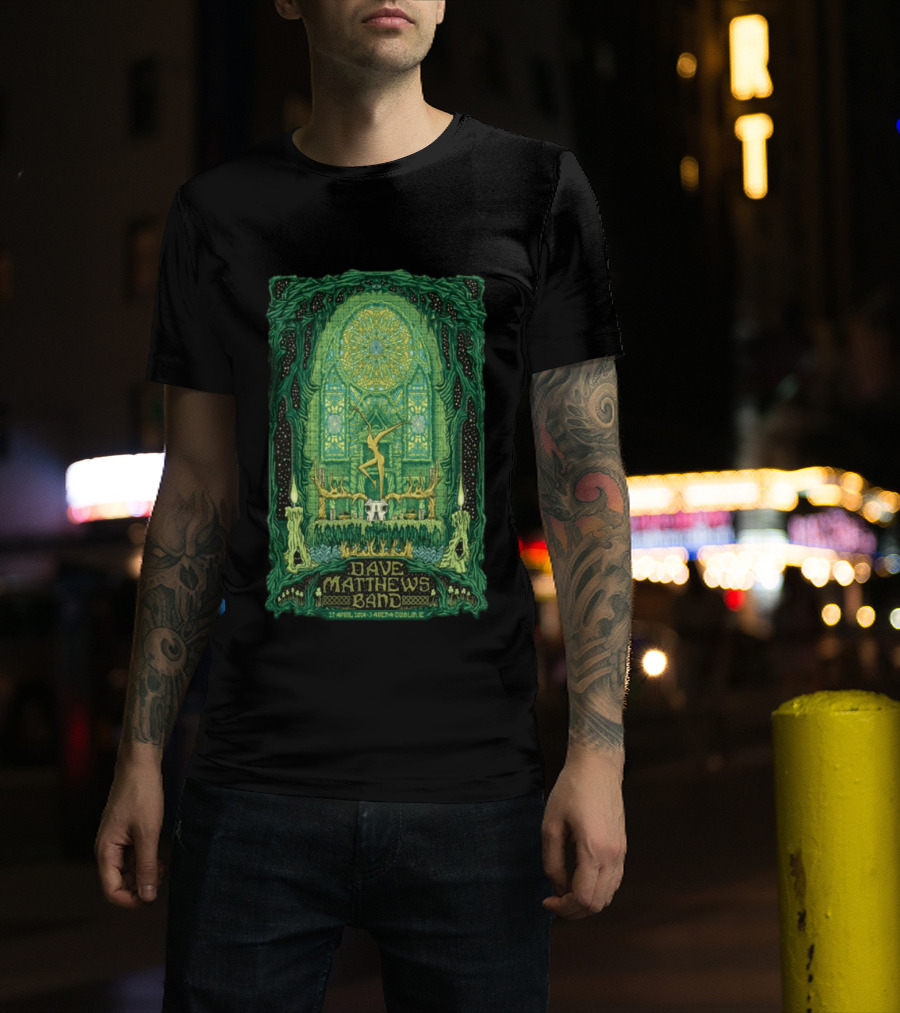 Dave Matthews Band 27 April 2024 3Arena Dublin IE Concert Art With Celtic And Candle T-Shirt