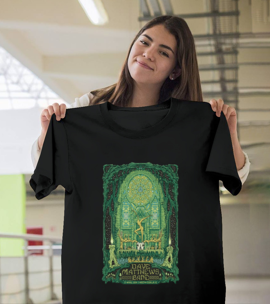 Dave Matthews Band 27 April 2024 3Arena Dublin IE Concert Art With Celtic And Candle T-Shirt