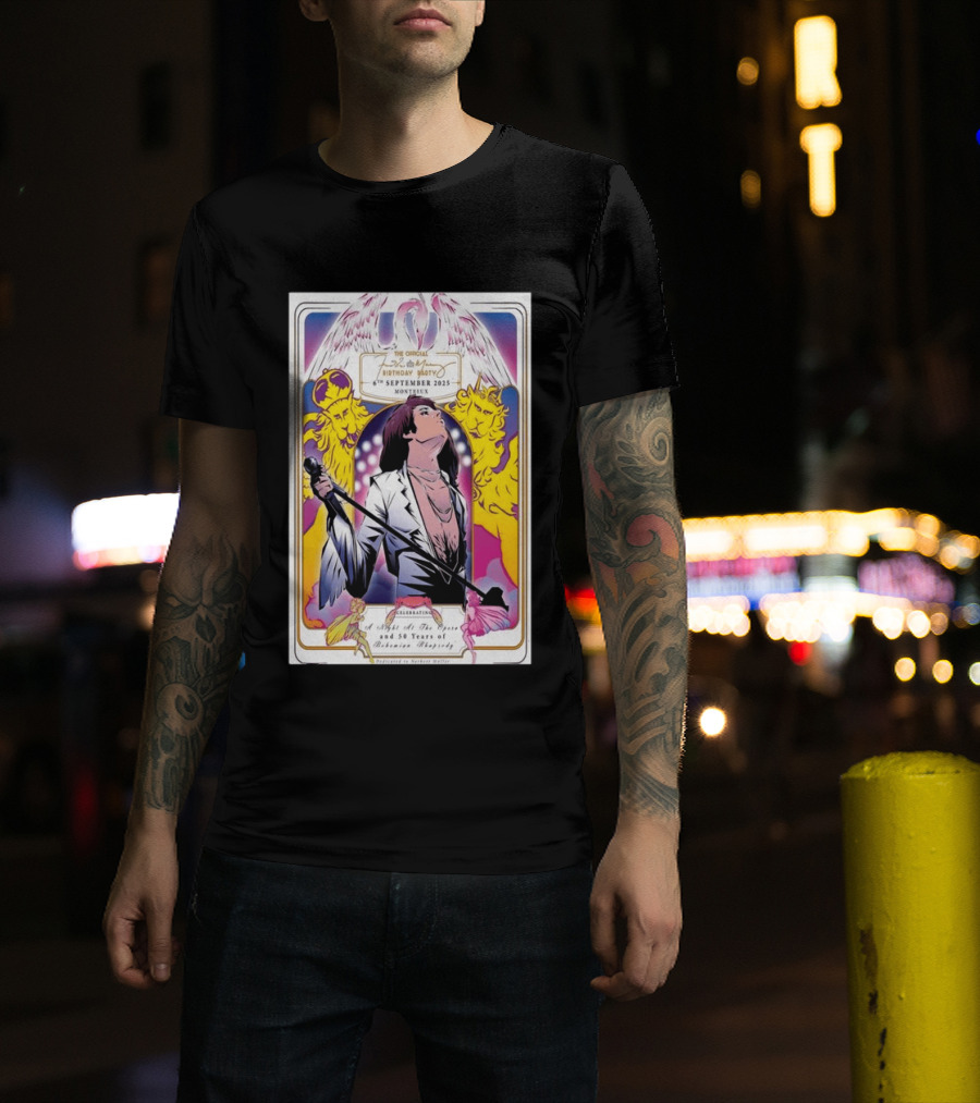 Freddie Mercury 79th Birthday Montreux 6th September 2025 50 Years Of Bohemian Rhapsody Celebration T-Shirt