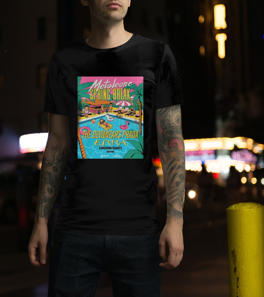 Metalcore Spring Break The Devil Wears Prada ERRA Kingdom Of Giants Acres Tour 2025 T-Shirt