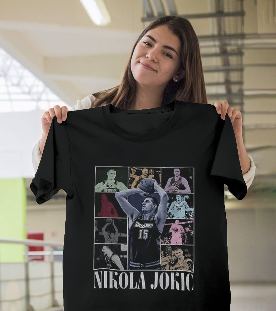 Nikola Jokic Denver Nuggets Basketball Collage T-Shirt