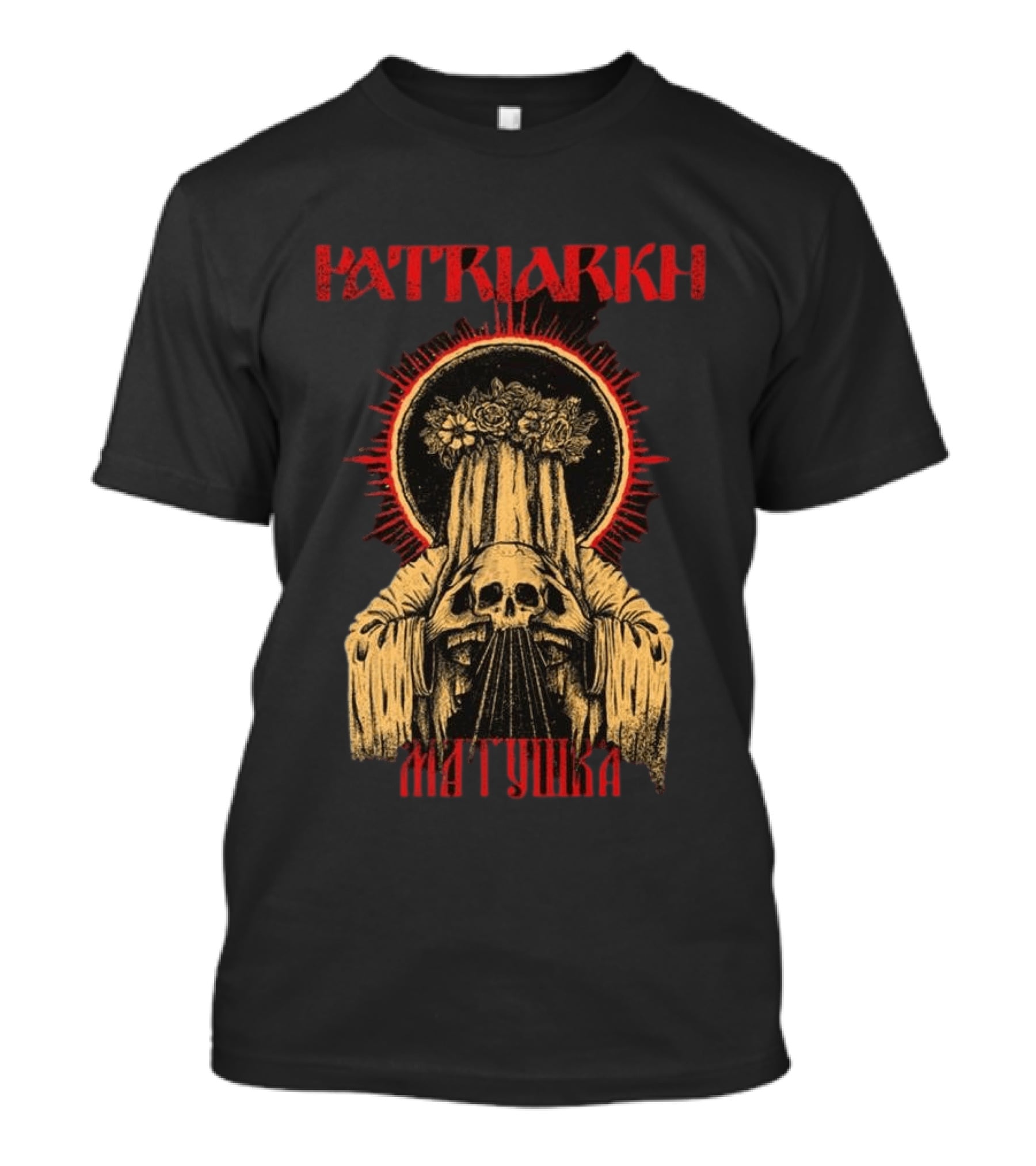 Patriarkh Matushka Skeleton Halo Floral Hooded Figure T-Shirt
