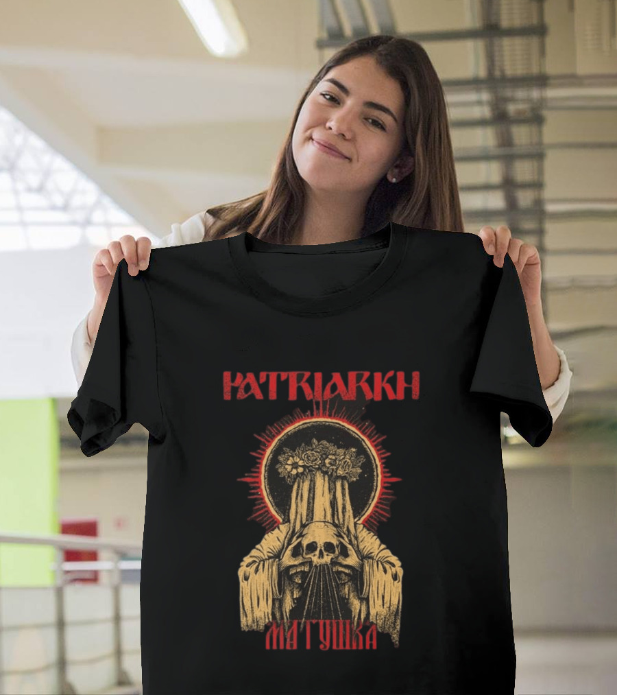 Patriarkh Matushka Skeleton Halo Floral Hooded Figure T-Shirt