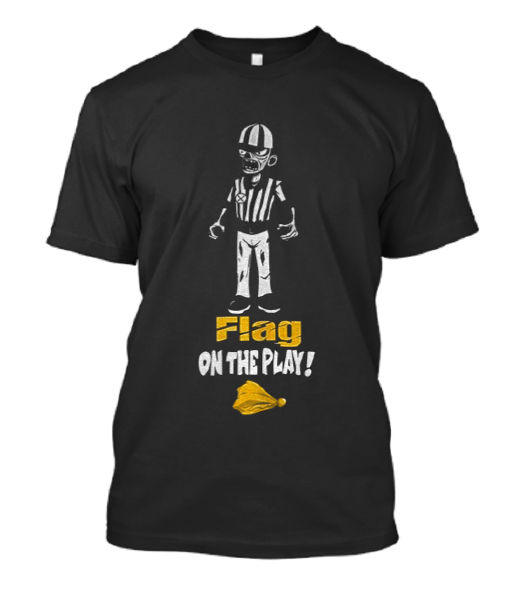 Zombie Referee Flag On The Play Halloween Humor T-Shirt