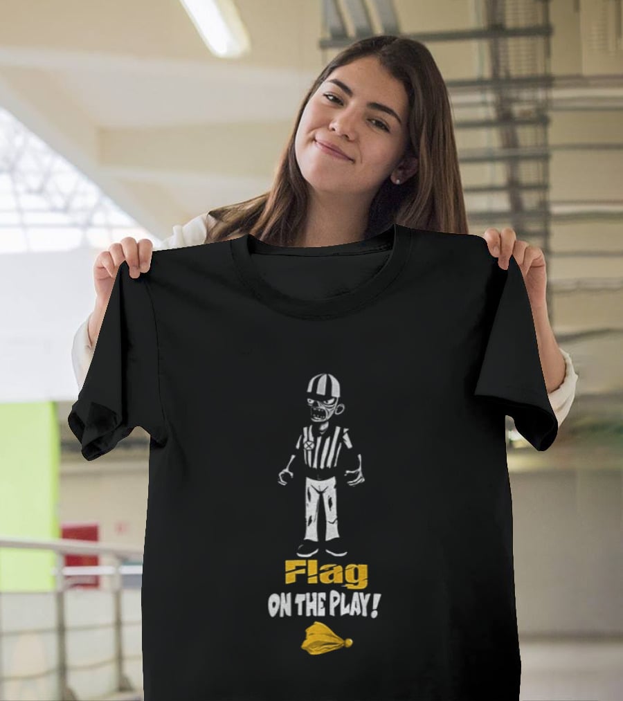 Zombie Referee Flag On The Play Halloween Humor T-Shirt