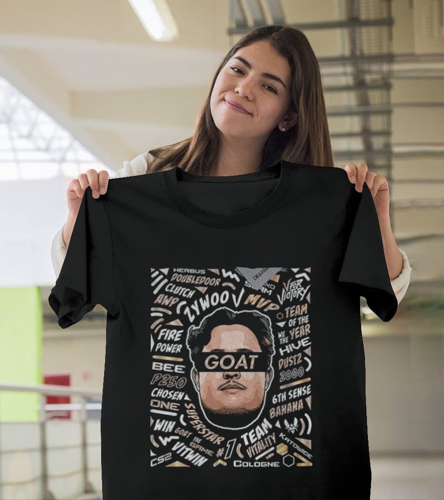 Zywoo Goat Team Vitality MVP Sixth Sense Headshot Clutch Key P250 Powersports T-Shirt