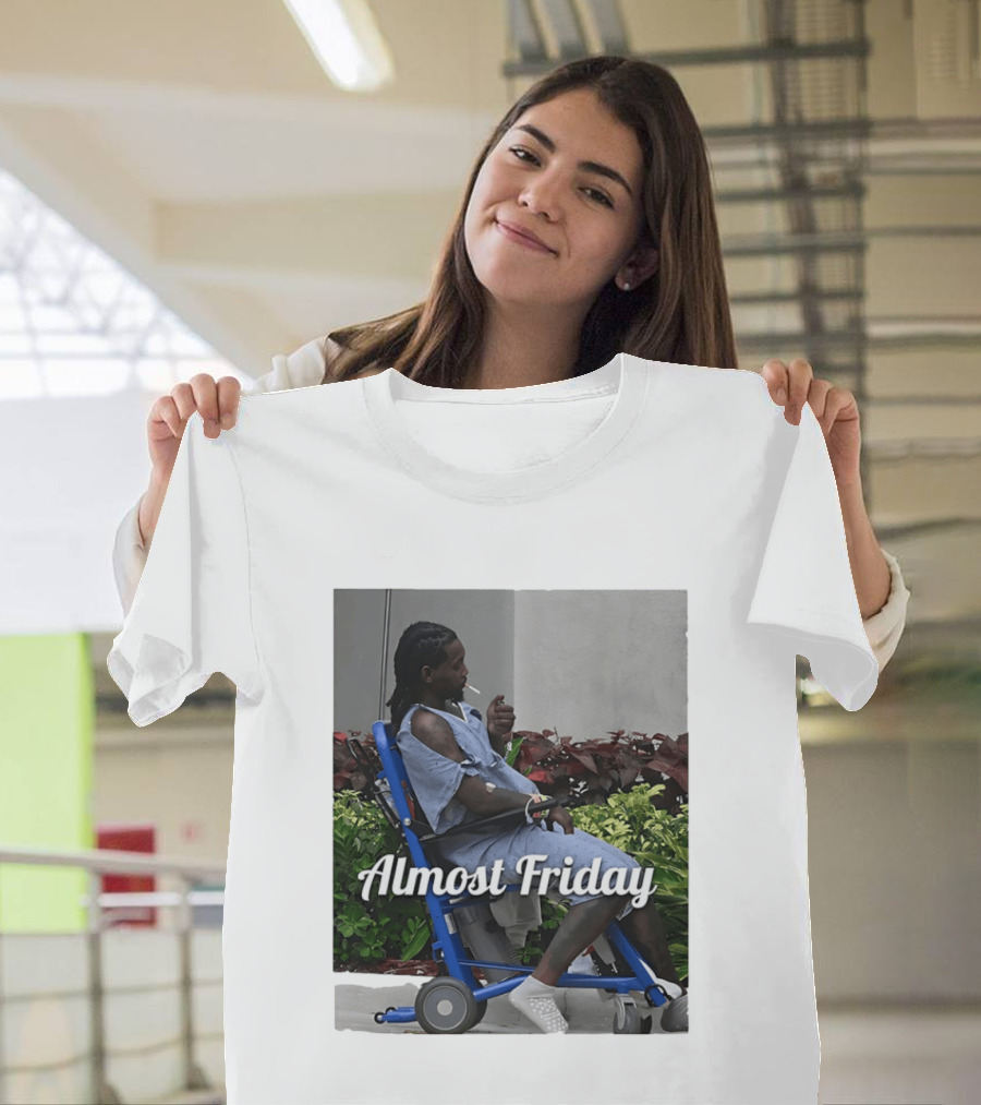 Almost Friday Offset Cigarette Wheelchair Vibes T-Shirt