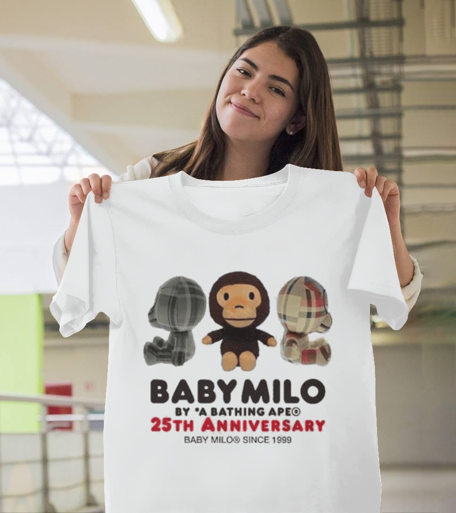 Baby Milo By A Bathing Ape 25th Anniversary Since 1999 Plush Trio T-Shirt