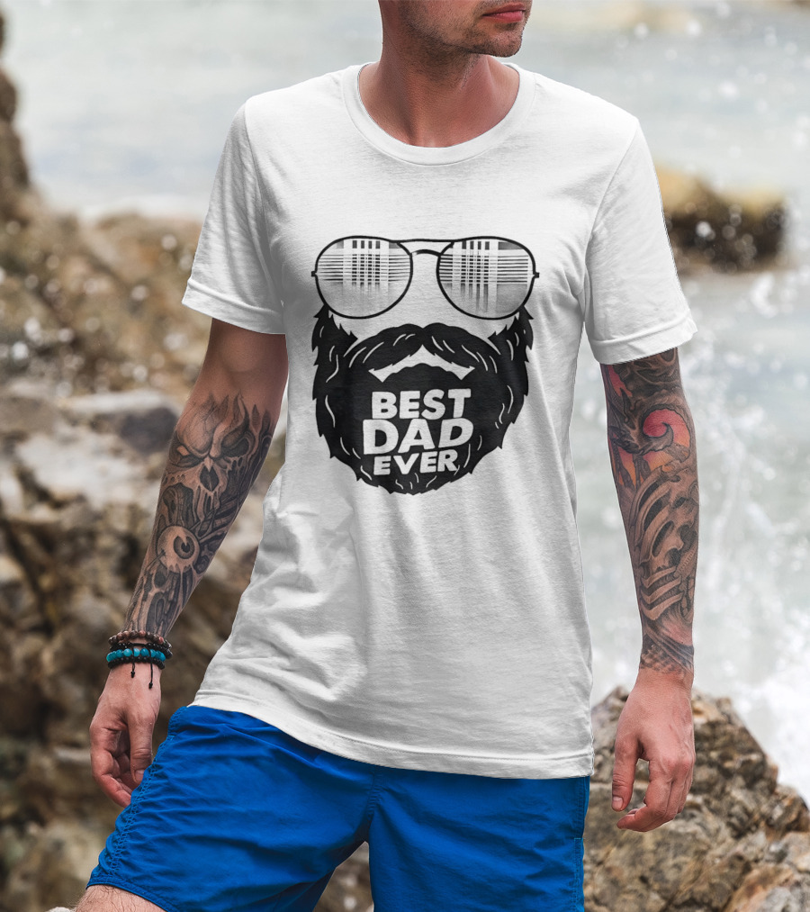 Best Dad Ever Beard Sunglasses T-Shirt