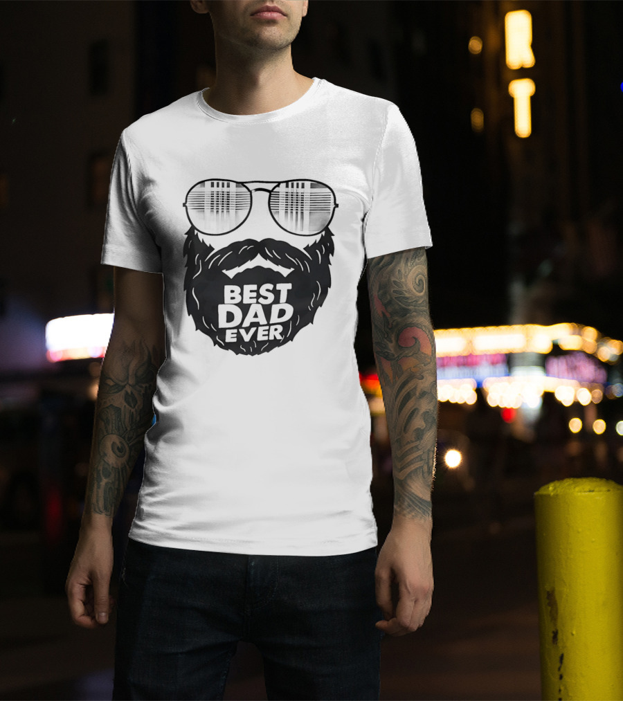 Best Dad Ever Beard Sunglasses T-Shirt